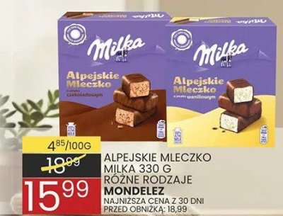 Alpejskie mleczko różne rodzaje Mondelez promocja w Wafelek