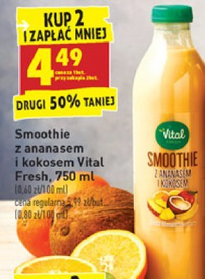 Smoothie z ananasem i kokosem Vital fresh smoothie promocja