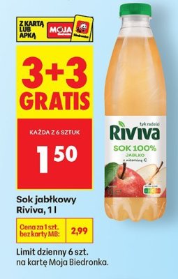 Sok jabłkowy Riviva promocja w Biedronka