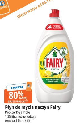Płyn do mycia naczyń Fairy cytryna promocja w Leclerc