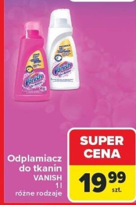 Odplamiacz do tkanin, różne rodzaje Vanish promocja w Carrefour