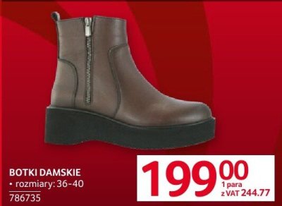 Botki damskie rozmiary: 36-40 promocja w Selgros