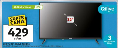 Telewizor LED TV 32" QILIVE 32H231 promocja w Auchan