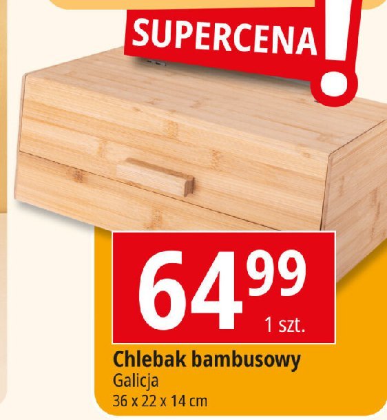 Chlebak 36 x 22 x 14 cm Galicja promocja w Leclerc