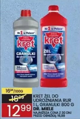 Żel Kret do udrożniania rur i granulki 800 G Dr. John promocja w Wafelek