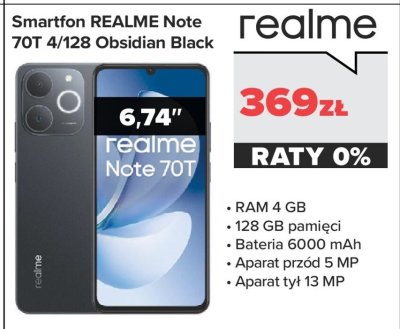 Smartfon Note 70T 4/128 Obsidian Black promocja w NEONET