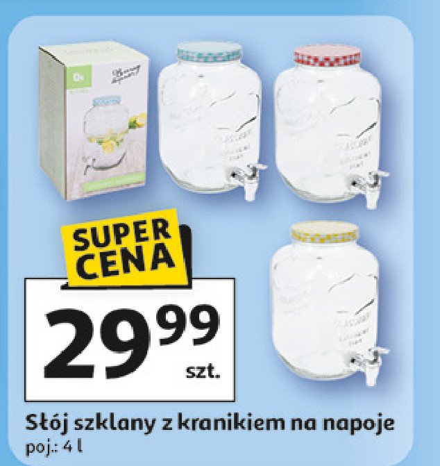Słój szklany z kranikiem 4 l promocja w Auchan