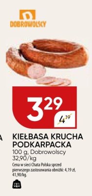 Kiełbasa krucha podkarpacka Dobrowolscy promocja w Chata Polska