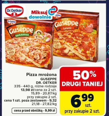 Pizza mrożona Guseppe Salami Dr. Oetker 335-440g promocja w Carrefour Market