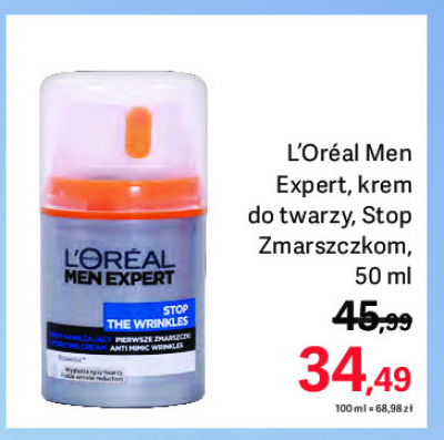 Krem do twarzy L'oreal men expert stop zmarszczkom promocja