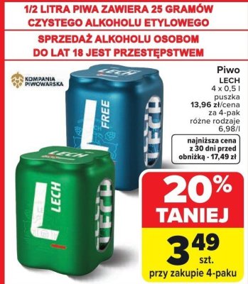 Piwo Lech promocja w Carrefour