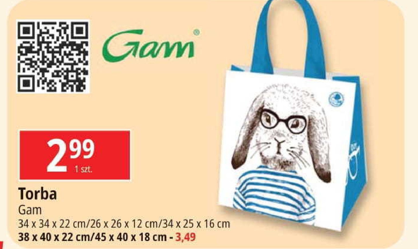 Torba 26 x 26 x 12 cm Gam promocja