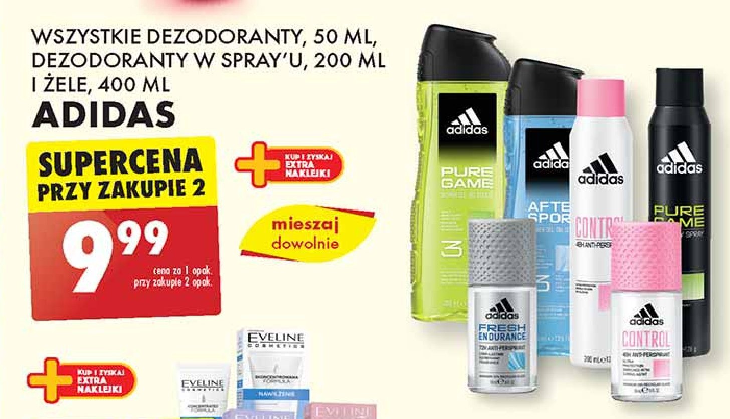 Żel pod prysznic after sport Adidas body hair face 3 Adidas cosmetics promocja