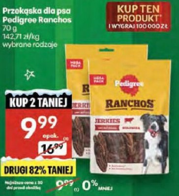 Przysmaki dla psa Pedigree Ranchos różne rodzaje promocja w Delikatesy Centrum