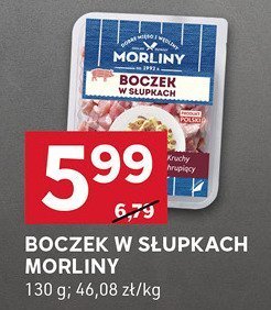 Boczek w słupkach Morliny 140g promocja w Stokrotka