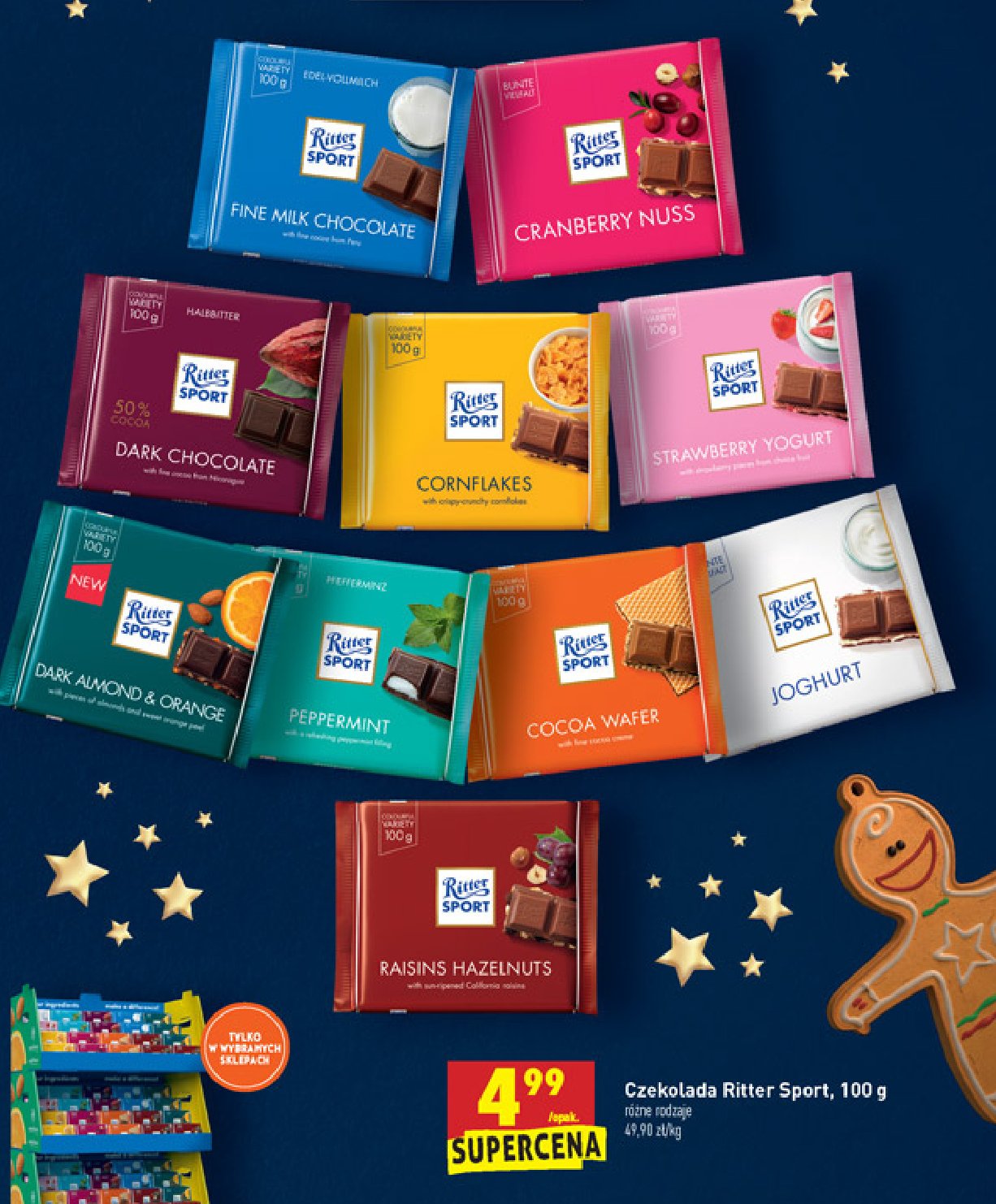 Czekolada cranberry nuss Ritter sport promocja w Leclerc