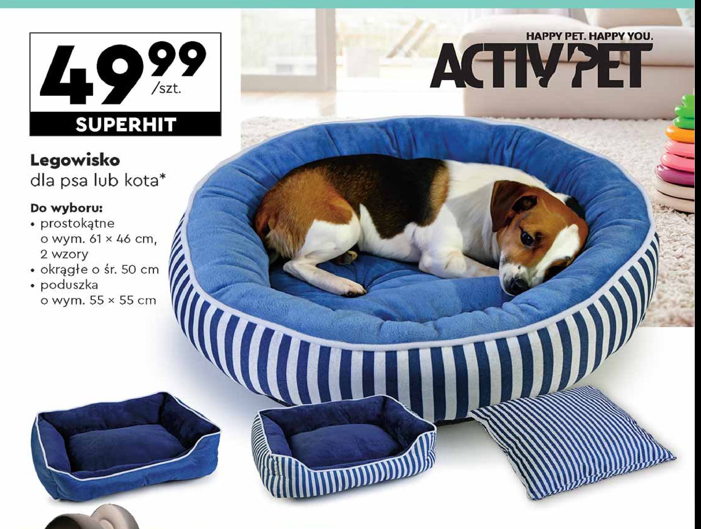 Legowisko okrągłe 50 cm Activ pet promocja