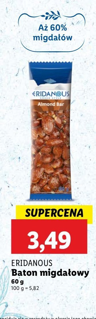 Baton migdałowy Eridanous promocja w Lidl