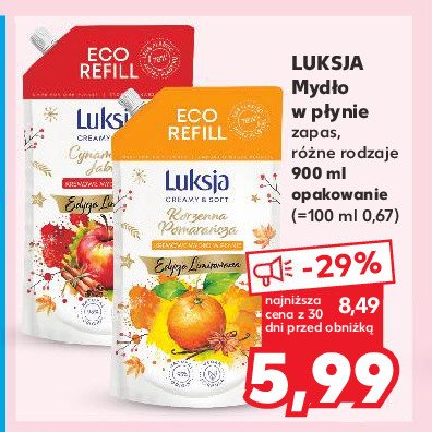 Mydło w płynie cynamonowe jabłko Luksja creamy & soft promocja