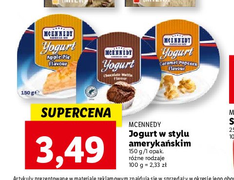 Jogurt amerykański czekoladowo muffinowy Mcennedy promocja