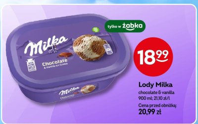 Lody Milka chocolate & vanilla promocja w Żabka
