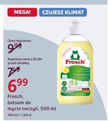 Balsam do mycia naczyń Frosch Cytrynowy promocja w Rossmann