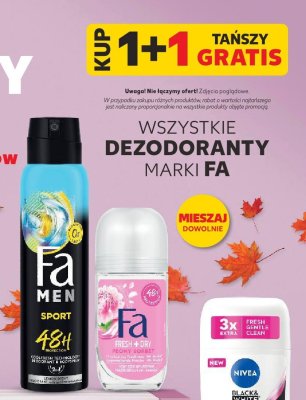 Wszystkie dezodoranty marki Fa 1+1 GRATIS promocja w Kaufland