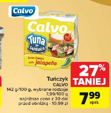 Tuńczyk z jalapenos w oleju roślinnym Calvo promocja w Carrefour