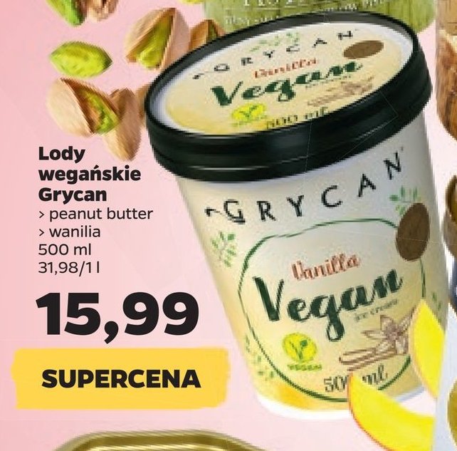 Lody peanut butter Grycan vegan promocje