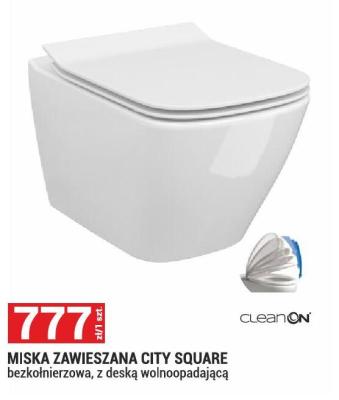 Miska zawieszana City Square bezkołnierzowa, z deską wolnoopadającą promocja w Merkury Market