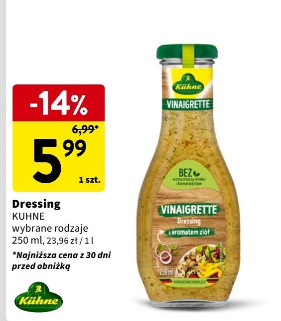 Dressing vinaigrette Kuhne promocja w Intermarche