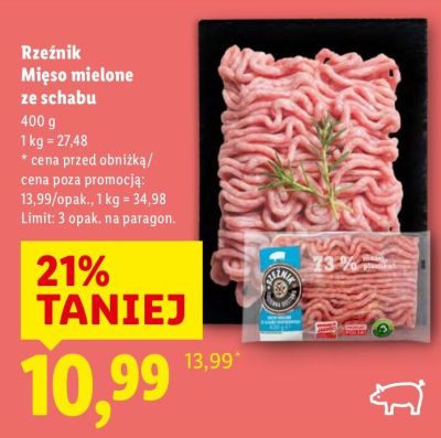 Mięso mielone ze schabu  promocja w Lidl