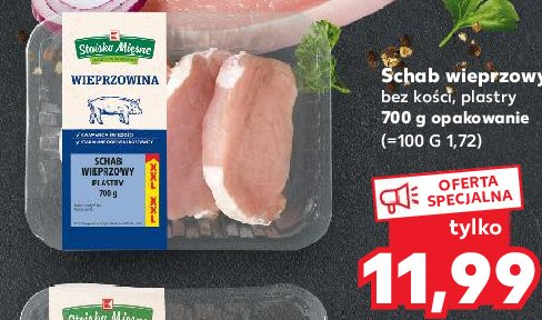 Schab wieprzowy plastry Stoisko mięsne promocja