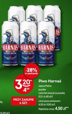 Piwo Harnaś Jasne Pełne 0.5l promocja w Żabka