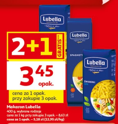Makaron Lubella 400 g, wybrane rodzaje promocja w Auchan