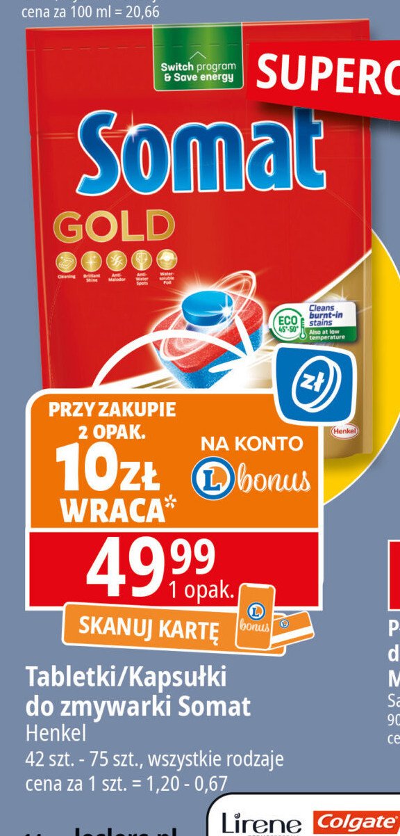 Tabletki do zmywarki Somat gold promocja w Leclerc