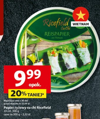 Papier ryżowy cu chi Ricefield 22 cm promocja w Auchan