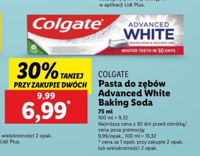 Pasta do z臋b贸w baking soda Colgate advanced white promocja