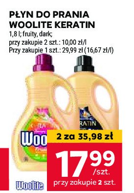 Płyn do prania dark Woolite keratin promocja w Stokrotka