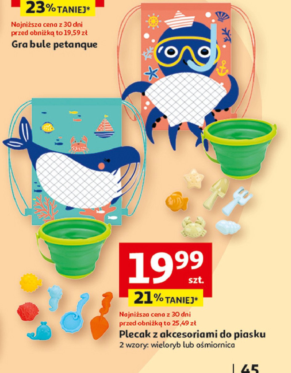 Plecak z akcesoriami do piasku promocja w Auchan