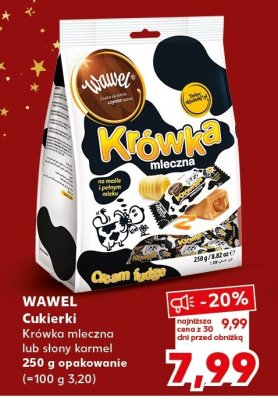 Cukierki Krówka mleczna lub słony karmel Wawel 250 g promocja w Kaufland