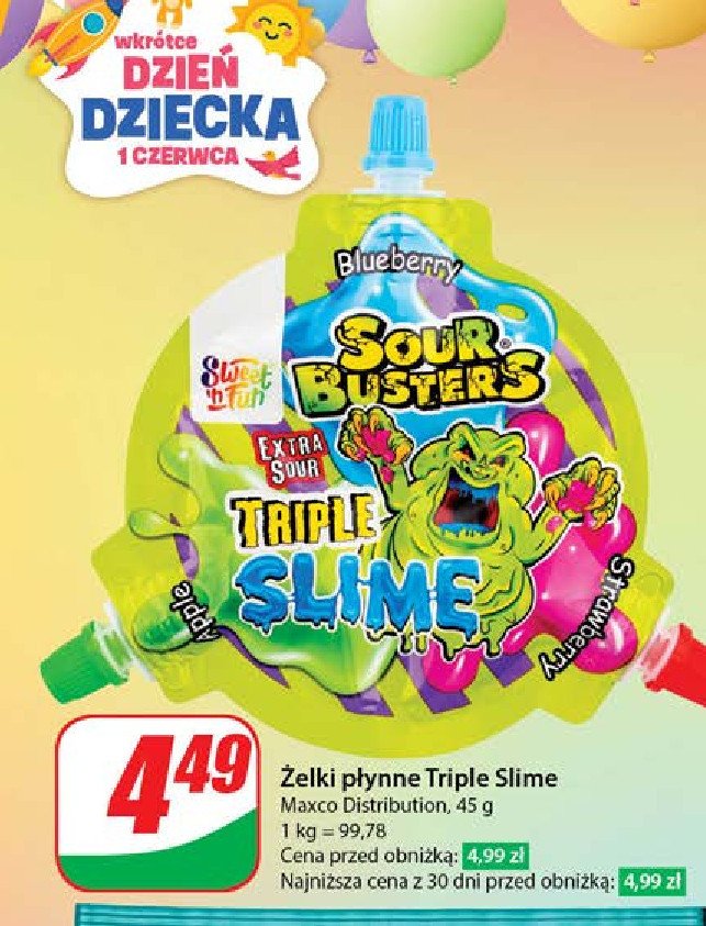 Żelki płynne triple slime Maxco promocja