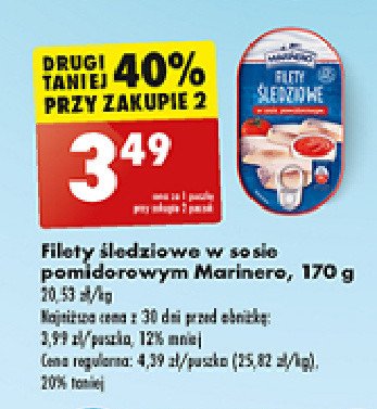 Filety śledziowe w sosie pomidorowym Marinero promocja