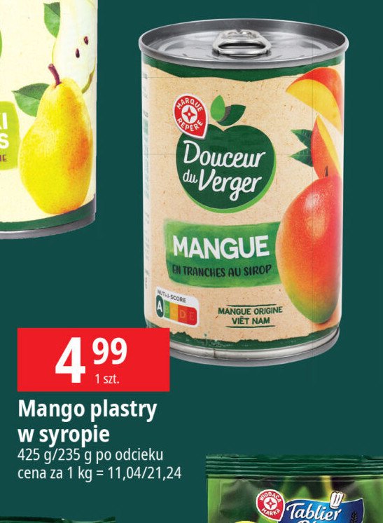 Mango plastry w syropie Wiodąca marka douceur du verger promocja