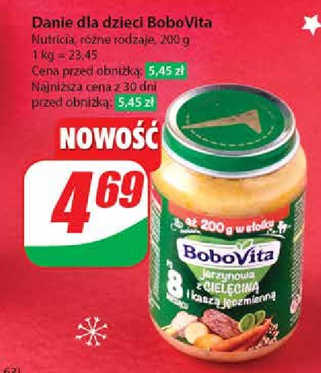 Jarzynowa z cielęciną i kaszą jęczmienną Bobovita promocja w Dino