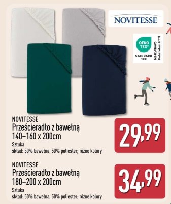 Prześcieradło z bawełną 180-200 x 200cm promocja w Aldi
