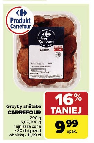 Grzyby shiitake Carrefour targ świeżości promocja w Carrefour Market