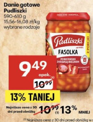 Danie gotowe Pudliszki Fasolka promocja w Delikatesy Centrum