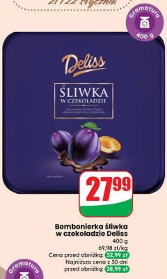 Bombonierka śliwka w czekoladzie promocja w Dino