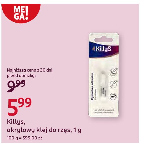 Klej do sztucznych rzęs i kępek Killys promocja w Rossmann